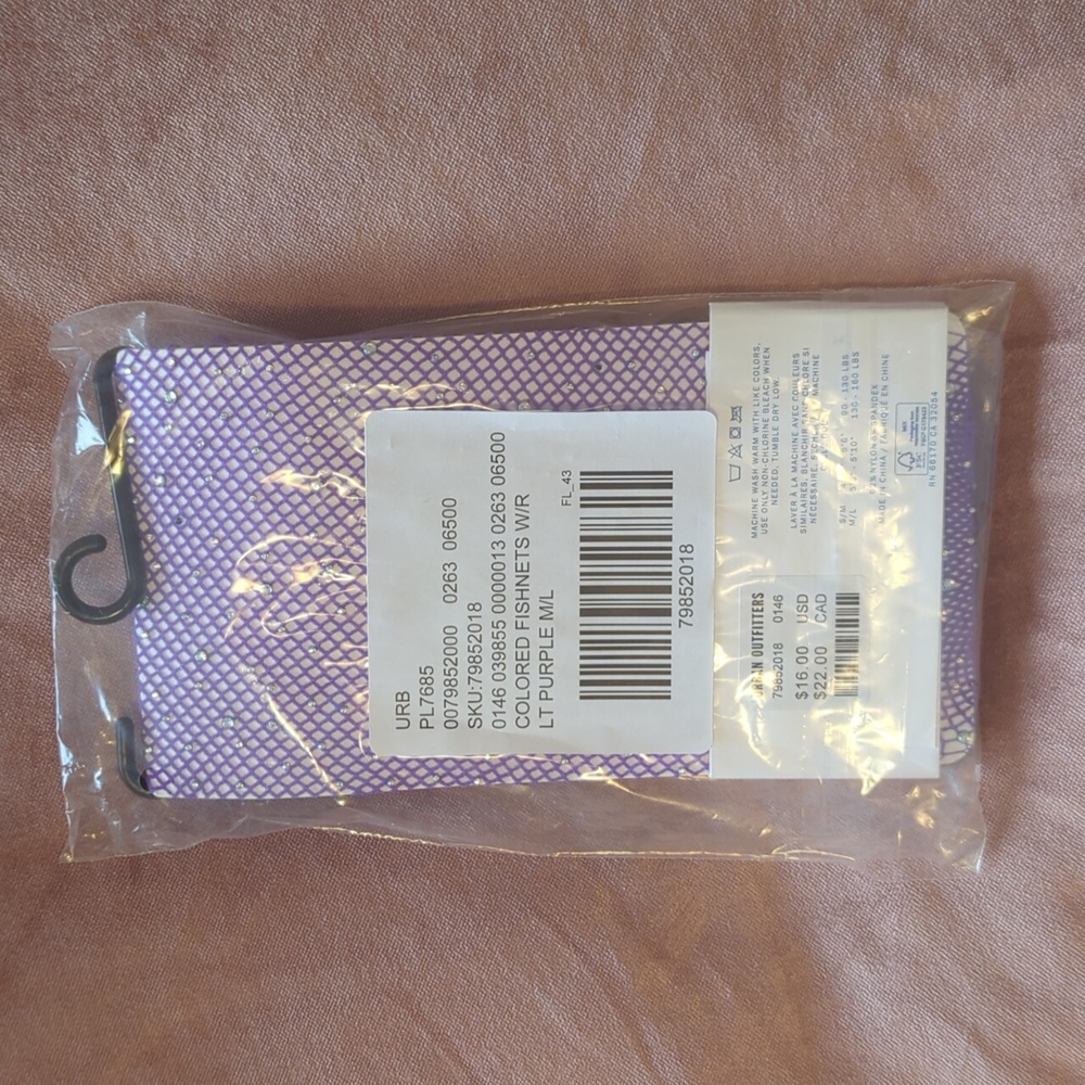 Purple fishnet stockings